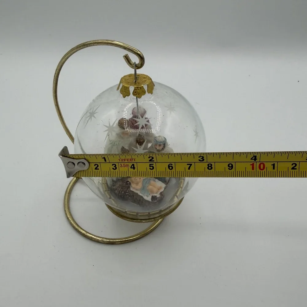House of Lloyd 1994‎ Nativity Scene Christmas Ornament Clear Glass Star Etched